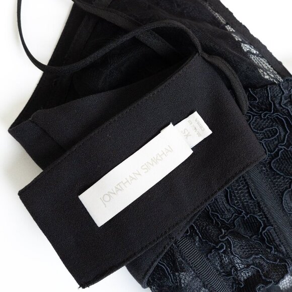 Jonathan Simkhai Lace Layered Top Bra Teegan Black - Picture 6 of 14